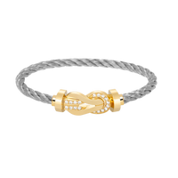 [Aethel]CHANCE LARGE 8 FIGURE BUCKLE HALF DIAMOND BRACELET GOLD