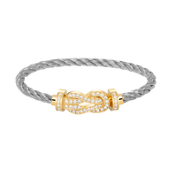 [Aethel]CHANCE LARGE 8 FIGURE BUCKLE FULLDIAMOND BRACELET GOLD