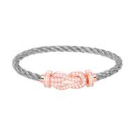 [Aethel]CHANCE LARGE 8 FIGURE BUCKLE FULL DIAMOND BRACELET ROSE GOLD
