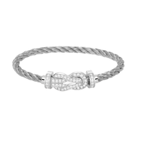 [Aethel]CHANCE LARGE 8 FIGURE BUCKLE FULL DIAMOND BRACELET SILVER
