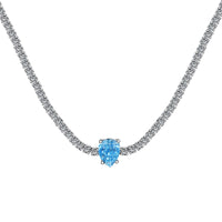 [Aethel]1.0 carat Unique Pear Cut Tennis Necklace