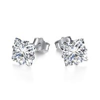 [Aethel]Stylish Shiny Square Center Stone Stud Earrings