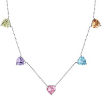 [Aethel]Sparkling Colorful Heart Cut Necklace