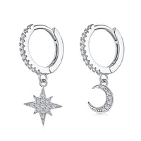 [Aethel]Star and Moon Asymmetric Earrings