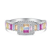 [Aethel]Exquisite Colorful Radiant Cut Party Ring