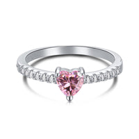[Aethel]0.5 Carat CaratEternity Charming Heart Shape Lover Ring