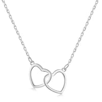 [Aethel]Sterling Silver Love Double Ring Necklace