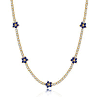 [Aethel]Luxurious Colorful Flower Tennis Necklace