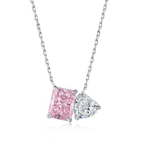 [Aethel]Dazzling Square & Heart Shape Necklace
