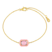 [Aethel]2.0 Carat Sparkling Colorful Emerald Cut Daily Bracelet