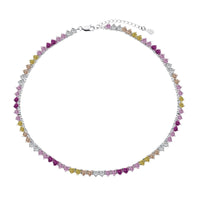 [Aethel]Sparkling Colorful Full Heart Tennis Necklace