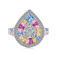 [Aethel]Elegant Colorful Water Drop Shape Banquet Ring