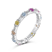 [Aethel]Sparkling Colorful Round Cut Tennis Ring