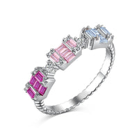 [Aethel]Unique Colorful Emerald Cut Party Ring