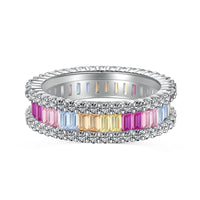 [Aethel]Dainty Kaleidoscopic Emerald Cut Daily Ring
