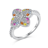 [Aethel]Luxurious Colorful Flower Shape Banquet Ring