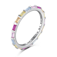 [Aethel]Exquisite Multicolored Emerald Cut Daily Ring