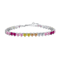 [Aethel]Luxurious Colorful Romantic Heart Shape Lover Bracelet