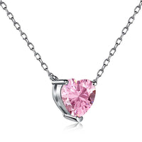 [Aethel]Heart Shape Main Stone Pendant Collarbone Necklace
