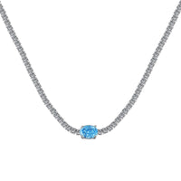 [Aethel]1.0 Carat Shining Oval Cut Necklace