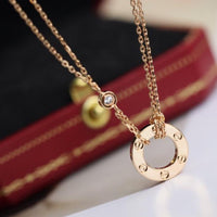 [Aethel]LOVE NECKLACE ADJUSTABLE ROSE GOLD 2 DIAMOND