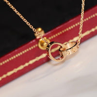 [Aethel]LOVE NECKLACE PINK GOLD AND SILVER