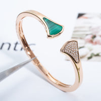 [Aethel]DREAM BRACELET OPEN MALACHITE PINK GOLD