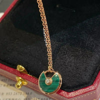 [Aethel]AMULETTE ROSE GOLD MALACHITE NECKLACE