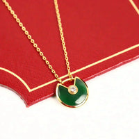 [Aethel]AMULETTE GOLD MALACHITE NECKLACE