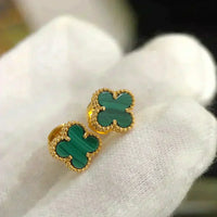 [Aethel]CLOVER MINI 9.5MM MALACHITE  EARRINGS