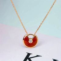 [Aethel]AMULETTE GOLD CARNELIAN ONYX NECKLACE