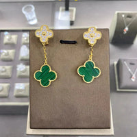 [Aethel]CLOVER  2 MOTIFS  DIAMOND  EARRINGS (MULTIPLE CHOICESç´