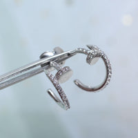 [Aethel]JUSTE EARRINGS 12.75MM SILVER DIAMOND