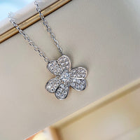 [Aethel]CLOVER DIAMOND NECKLACE SILVER