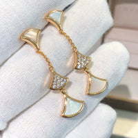 [Aethel]DREAM EARRINGS 3 MOTIFS DIAMOND MOP PINK GOLD
