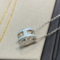 [Aethel]POP H LIGHT BLUE NECKLACE
