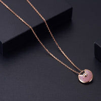 [Aethel]AMULETTE ROSE GOLD PINK MOP NECKLACE