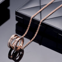 [Aethel]ZERO 1 PINK GOLD DIAMOND OPEN NECKLACE