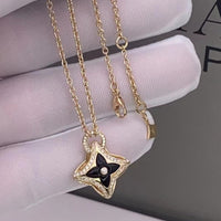 [Aethel]STAR PEDANT PINK GOLD DIAMOND NECKLACE