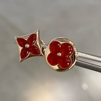 [Aethel]STAR AND SUN PINK GOLD CARNELIAN STUD EARRINGS