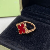 [Aethel]CLOVER RIVERSIBLE PINK GOLD RING