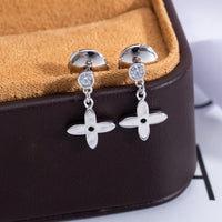 [Aethel]VIDYLLE SILVER DIAMOND MINI DROP EARRINGS