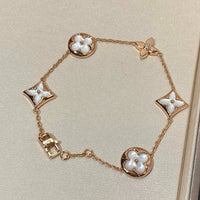 [Aethel]STAR AND SUN 5 MOTIF MOP PINK GOLD BRACELET