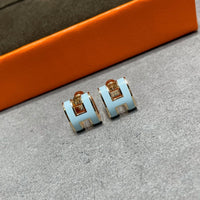 [Aethel]POP H SKY BLUE STUD EARRINGS