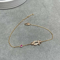 [Aethel]FORCE 10 DIAMOND CHAIN LINK PINK GOLD BRACELET