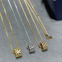 [Aethel]BEE LOVE DIAMOND PAVED 3 ROW NECKLACE