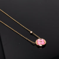 [Aethel]COLOR BLOSSOM PINK MOP SUN GOLD NECKLACE
