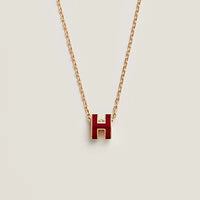 [Aethel]HM CLIC RED ENAMEL GOLD NECKLACE