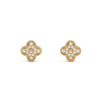 [Aethel]CLOVER MEDIUM 1 MOTIFS FUll DIAMOND EARRINGS