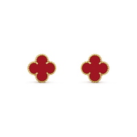 [Aethel]CLOVER MINI 9.5MM CARNELIAN EARRINGS